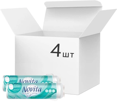 Упаковка ватних дисків Novita Delicate 4 пачки по 100 шт. (4744246013078) (41102228)