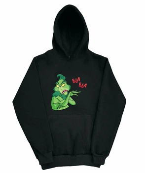 Худі з новорічним принтом Грінч. Grinch. XL Чорна (newyearhoodie-00-019-XL)