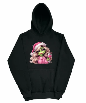 Худі з новорічним принтом Грінч. Grinch. XL Чорна (newyearhoodie-00-023-XL)