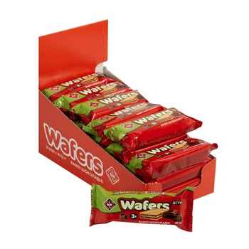 Вафлі Житомирські ласощі з начинкою "Wafers" шоколадні 24 шт * 50 г