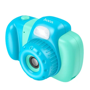 Детская Цифровая фото-видео камера HOCO Dual lens children camera DV201 |2.4» ips screen, 1080p video| синяя