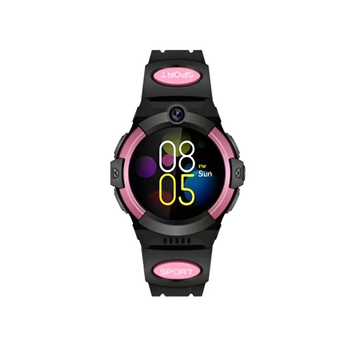 Детские смарт-часы LT32 GPS+IP65 черно-розовые