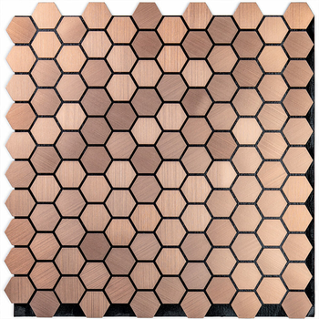 Самоклеющаяся алюминиевая плитка Sticker Wall золотые соты 300х300х3мм SW-00001924