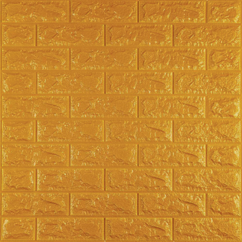 3D панель самоклеющаяся кирпич Sticker Wall 700x770x7мм (011-7) Золотой SW-00000052