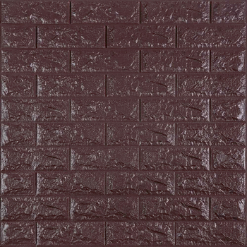 3D панель самоклеющаяся кирпич Sticker Wall 700х770х7мм (018-7) баклажан-кофе SW-00000045