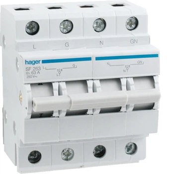 Перемикач вводу резерва Hager SF263 250В/63A 1+N 4 м