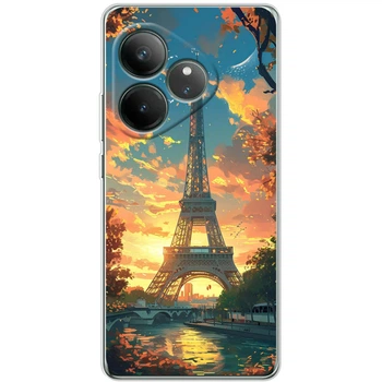 Силиконовый Чехол с Картинкой для Realme GT 6 Принт (Париж, Эйфелева Башня) (62889-ysm037)