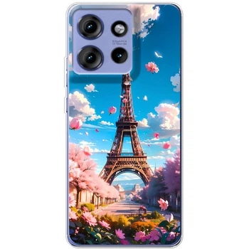 Силиконовый Чехол с Картинкой для Motorola Edge 50 Принт (Париж, Эйфелева Башня) (63125-ysm035)
