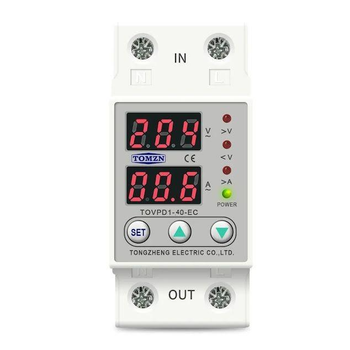 Електронне реле напруги TOMZN TOVPD1-40-EC (TOVPD1-40-VA) із захистом по струму та потужності 40А