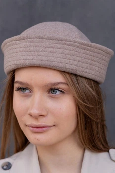 Панама матроса с шерсти D.Hats кофейного цвета с разрезом