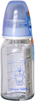 Пляшка скляна Canpol Babies 120 мл (42/102 Блакитний)