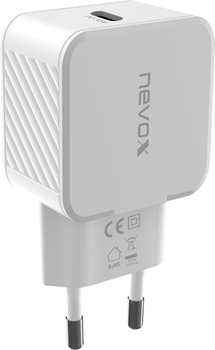 Мережевий зарядний пристрій Nevox 30 W USB-C PD/PPS Homecharger White (4250686410082)