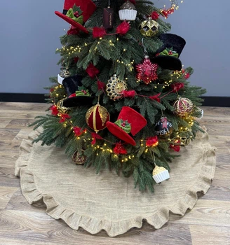 Юбка под елку X-mas Sackcloth Ø 100 см бежевая