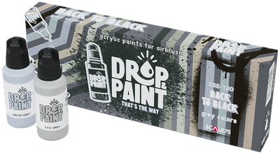 Набір фарб для аерографа Scale75 Drop Paint Back to Black 8 шт x 17 мл (8435635306913)