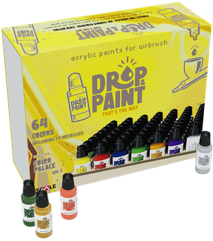 Zestaw farb do aerografu Scale75 Drop Paint Color Palace Vol 2 64 szt x 17 ml (8435635306975)