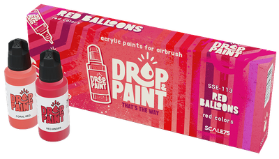 Zestaw farb do aerografu Scale75 Drop Paint Red Balloons 8 szt x 17 ml (8435635306845)