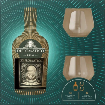 Ром Diplomatico Reserva Exclusiva 0.7 л 40% + 2 склянки (2134449344499_7594003629410)