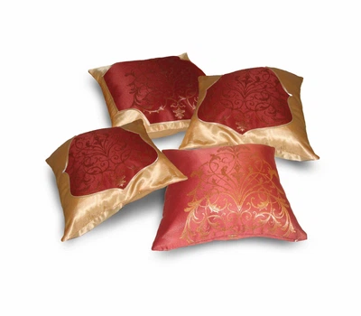 Комплект декоративних подушок Firanka Damask 35х35 4шт теракотовий із золотим (п_0526)