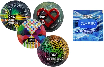 Презервативи One 4 шт + Лубрикант One Oasis 4.5 мл (ROZ6400229461)