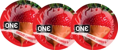 Презервативи One Flavor Waves Полуниця в шоколаді 3 шт (ROZ6400230317)