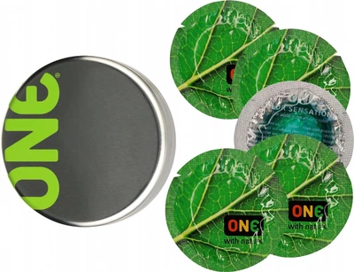 Презервативи One With Nature Color Sensations Зелений 5 шт в кейсі (ROZ6501052008)