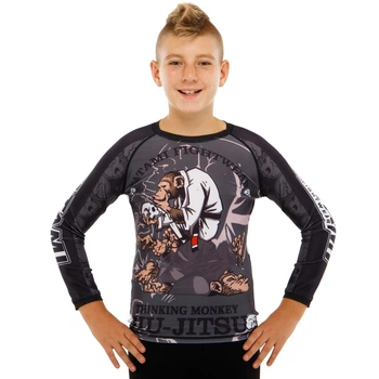 Рашгард BO-3624 SP-Sport Monkey Jiu-Jitsu 9534B детский с длинными рукавами черный size M/120-130см