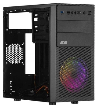 Корпус Mini-Tower без БЖ 2E Basis RD850 (1xUSB3.0, 2xUSB2.0, 1x120мм ARGB, VGA 290мм, Metal Side Panel, mATX, чорний)