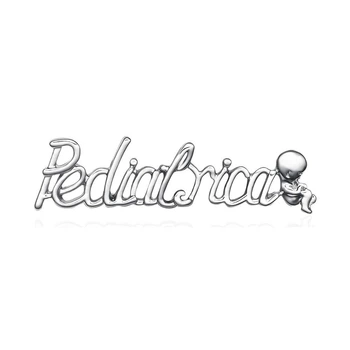 Значок (пин) BROCHE брошь бижутерия Медицина Pediatrica серебристый BRGV114615