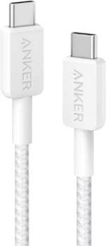 Кабель Anker 322 USB-C 0.9 м нейлон Белый (A81F5H21/A81F5G21)