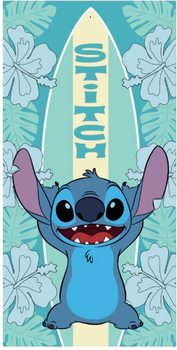 Пляжний рушник Disney Stitch Surf 70 x 140 см Бірюзовий (8435631342151)