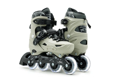 Детские ролики с мягкими полиуретановыми колесами Scale Sports LF605. Серый цвет. Размер 29-33