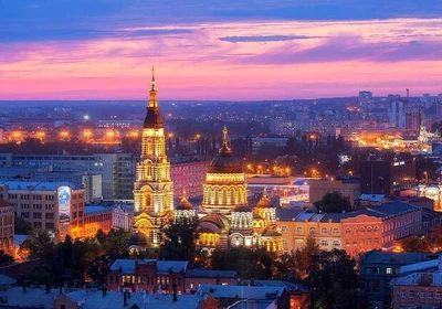 Алмазная мозаика картина Собор Успения в Харькове ночью, без подрамника, 30*40см, Dreamtoys