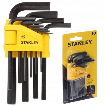 Ключи 6-гранные L-образные STANLEY: M1,5-10 мм. Набор 10 шт.