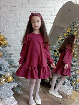 Платье ТМ Ластівка 23_1073 104 см вельветовое светло-бордовое