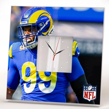 Часы "Aaron Donald" игрок NFL, для фанатов НФЛ, американский футбол, подарок для спальни, клуба, бара
