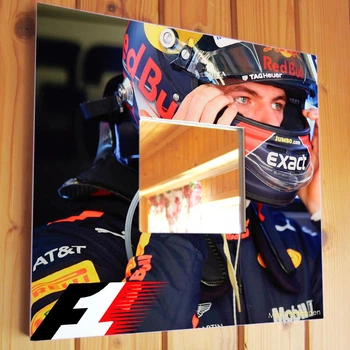 Декоративное зеркало "Макс Ферстаппен. Max Verstappen. Формула 1. Formula F1" подарок для фанатов автогонок, украшение спальни, гаража