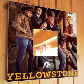 Декоративное зеркало "Сериал Йеллоустон. Yellowstone" подарок для любителя кино, украшение интерьера спальни, бара, кафе