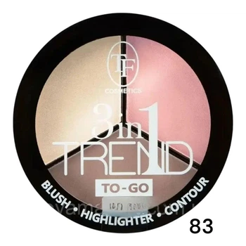 Палетка для контурингу лица TRIUMF TF TREND TO-GO FACE CONTOURING PALETTE CTP18 №83 холодно- розовый
