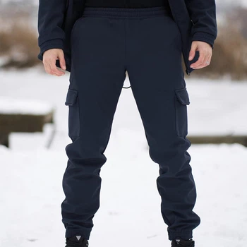 Зимние Мужские Брюки Intruder Softshell на флисе / Утепленные брюки в синем цвете размер L