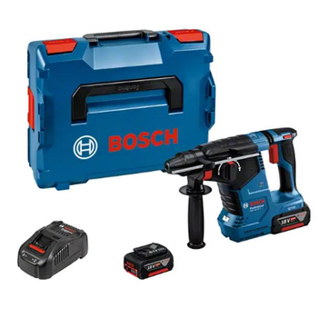 Аккумуляторный перфоратор Bosch Professional GBH 18V-26F, 2 акб GBA 18 В 6,0 Ah, з/у GAL 1880 CV, быстрозажимной патрон, рукоятка, кейс (0611910003)