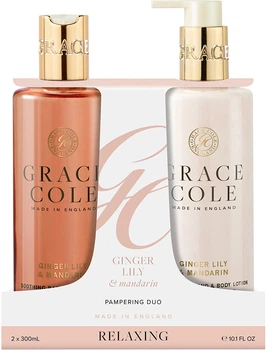 Набір для тіла Grace Cole Ginger Lily & Mandarin Duo (гель для душу 300 мл + лосьйон для рук і тіла 300 мл)
