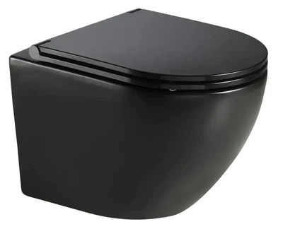 Унітаз підвісний з сидінням Soft Close Slim Duroplast Mixxus Premium Ellipse-0303-R Black 520x365x360mm система змиву RIMLESS (MP6464)