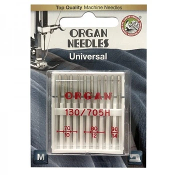 Иглы швейные универсальные ORGAN №70/80/90 для бытовых швейных машин блистерная упаковка 10 штук (6503)