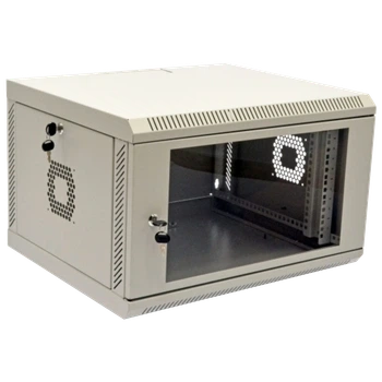 Шафа 19" 6U, 600х500х373 мм акрилове скло сіра