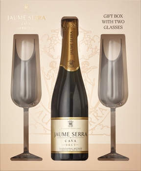 Вино ігристе Cava Jaume Serra Brut J.Garcia Carrion біле брют 0.75 л 11% + 2 келихи (2129908299083_1021000010300)