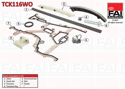 TCK116WO FAI Ланцюг ГРМ, комплект FAI Auto Parts (TCK116WO)