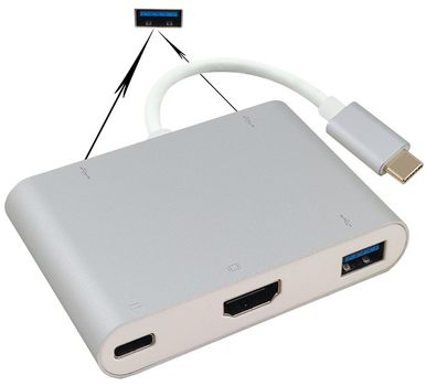 Док-станція Helos USB Type-C 3xUSB/HDMI/Type-C Silver (4005938883899)