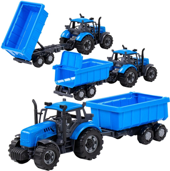 Ігровий набір Cavallino Toys Farmer Трактор з причепом 1:32 Синій (8719214072773)