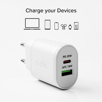 Мережевий зарядний пристрій SBS 20W USB-C+A White (TETRPD20W)