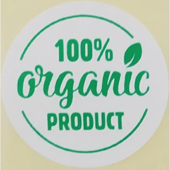 Етикетка біла/зелений кругла "100% Organic Product". Упаковка 50 шт., діаметр 50мм Упаковочка # 3757